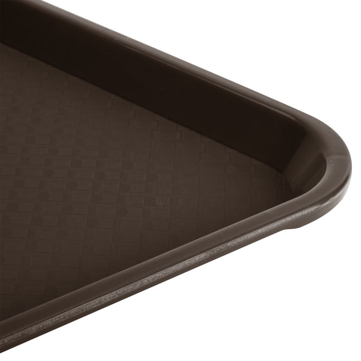 10" x 14" polypropylene fast-food tray in brown
