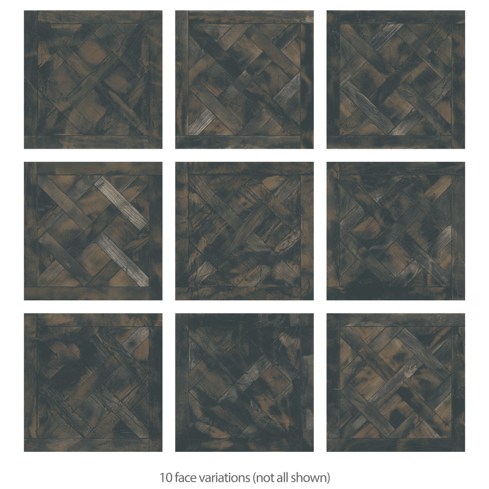 Kings Forest Lattice Black 17-5/8 in. x 17-5/8 in. Ceramic Floor and Wall Tile