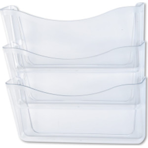 Rubbermaid&reg; Unbreakable Expandable Three-Pocket Wall File Set, Clear (65976)