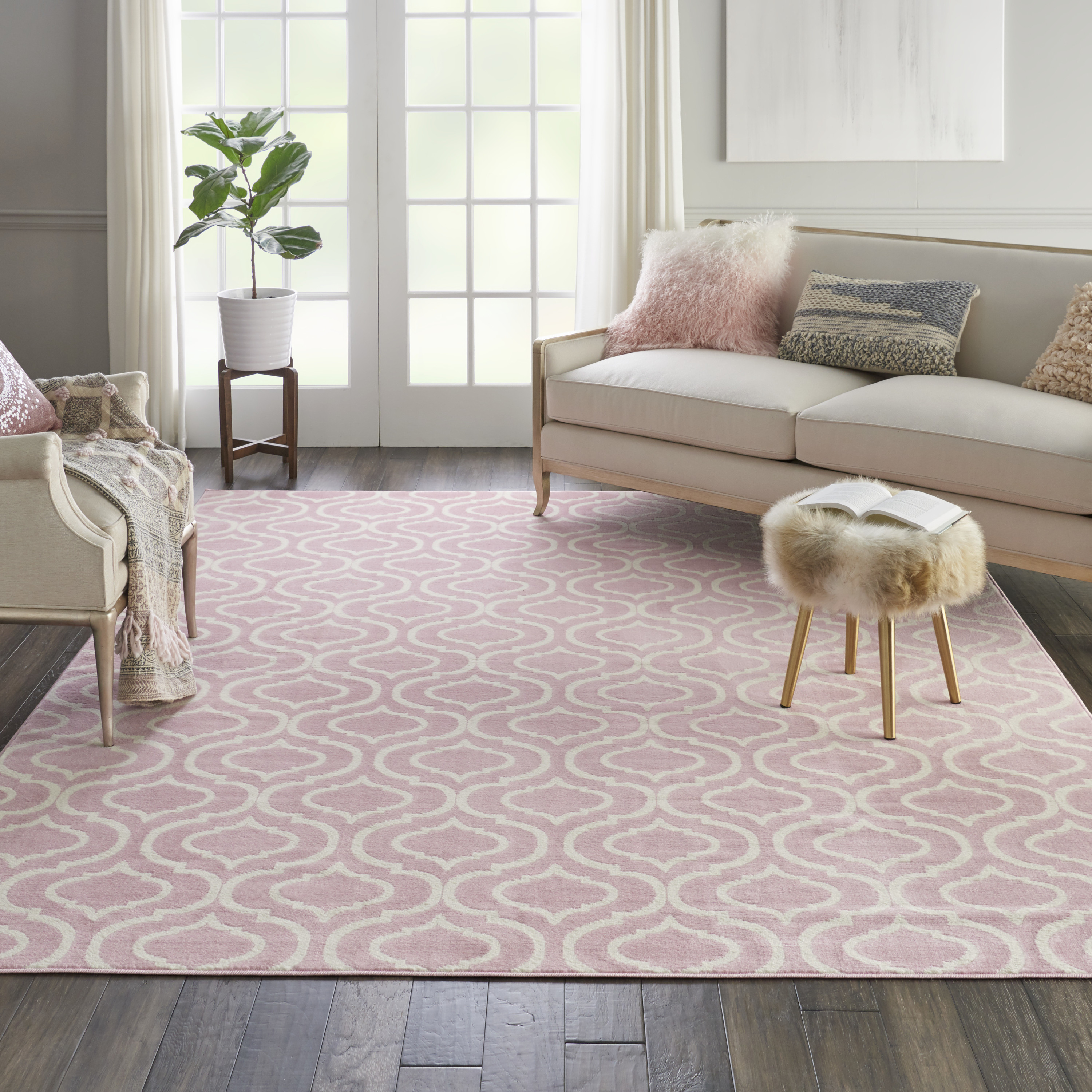 Nourison Jubilant 7'10" x 9'10" Pink Contemporary Indoor Rug