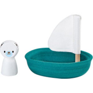 Polar Bear Sailing Boat Wooden Bath Toy