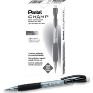 CHAMP Mechanical Pencil, (0.9mm), Tinted Black Barrel, 12 Pack