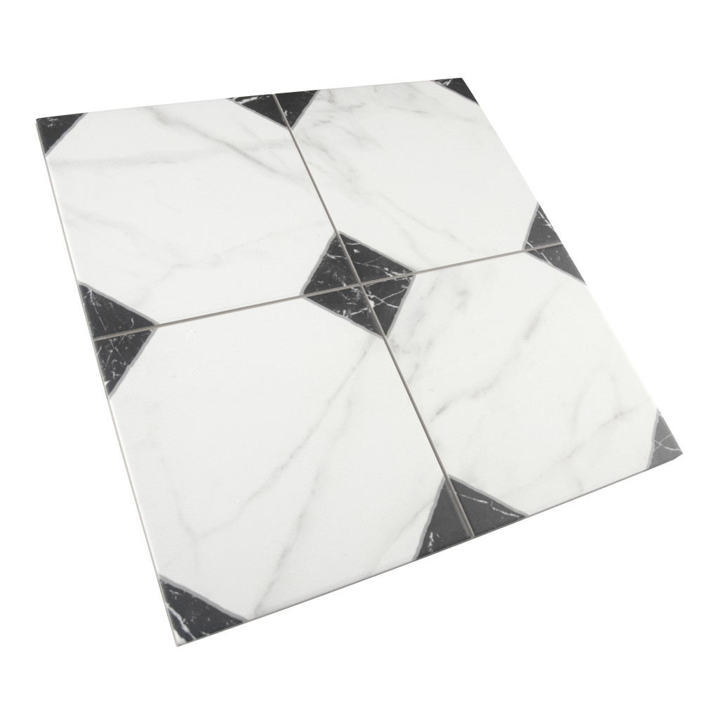Merzoni Yard Marquina 13 in. x 13 in. Porcelain Floor and Wall Tile