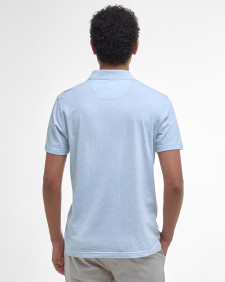 Pigment Dye Slub Polo Shirt Bleached Blue