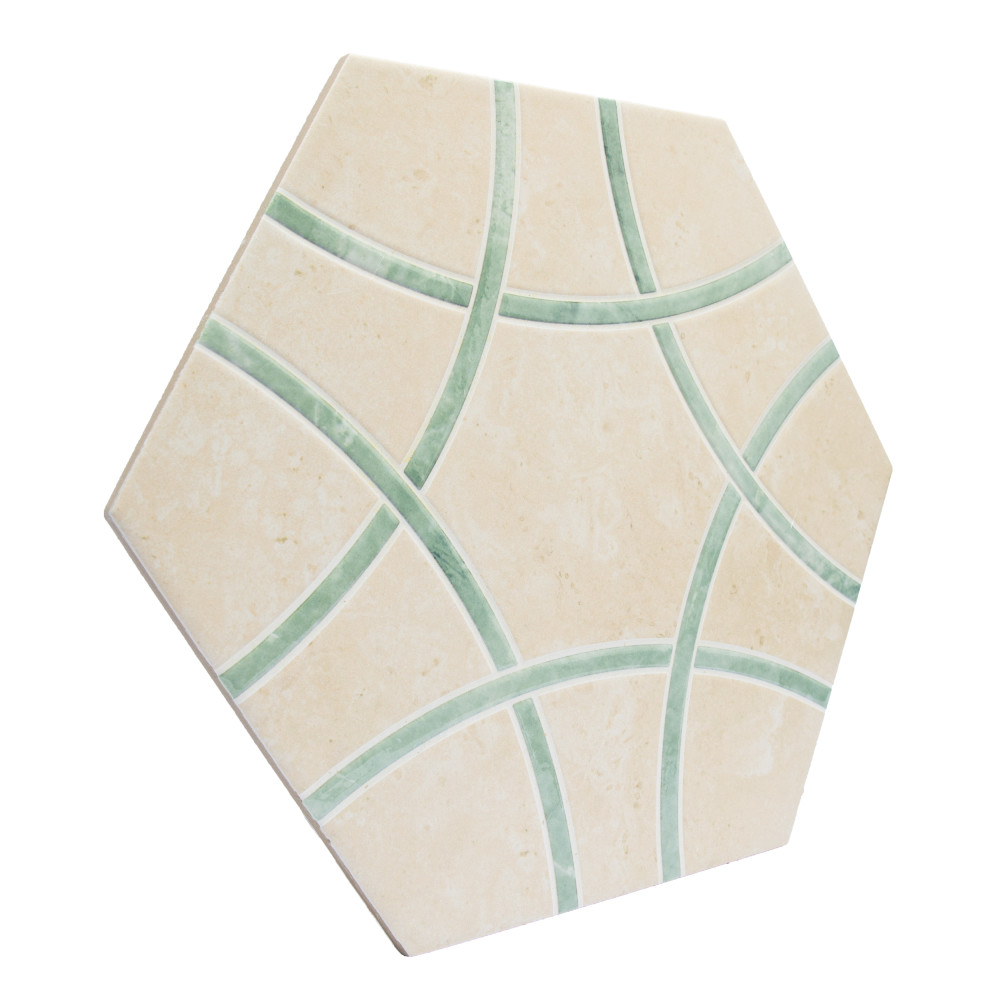 Bari Hex Travertino Jungle 11-1/4 in. x 13 in. Porcelain Floor and Wall Tile