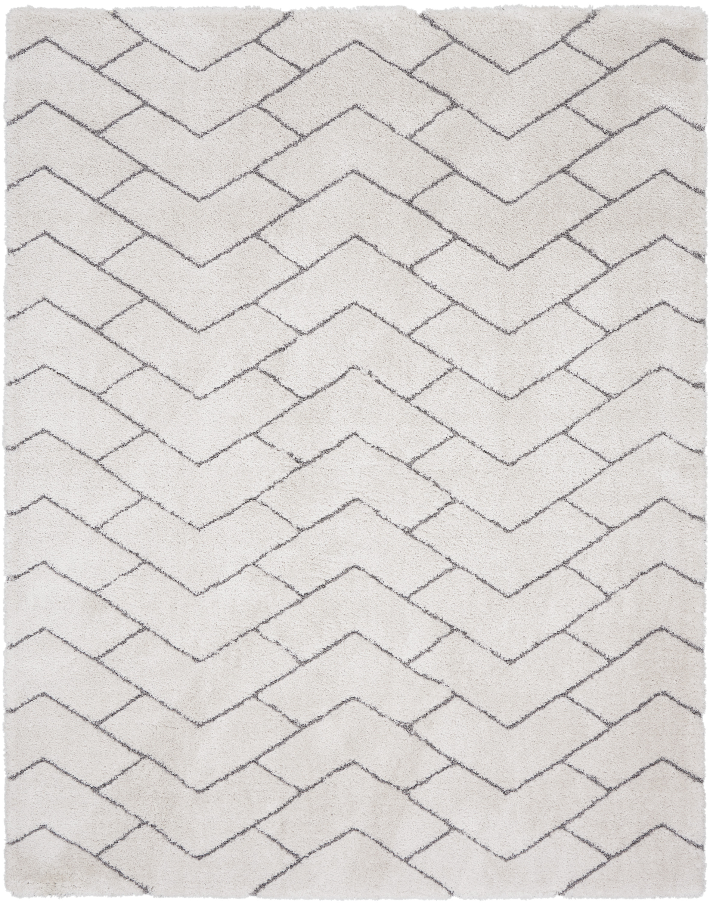 Nourison Dreamy Shag 7'10" x 9'10" Ivory Grey Shag Indoor Rug