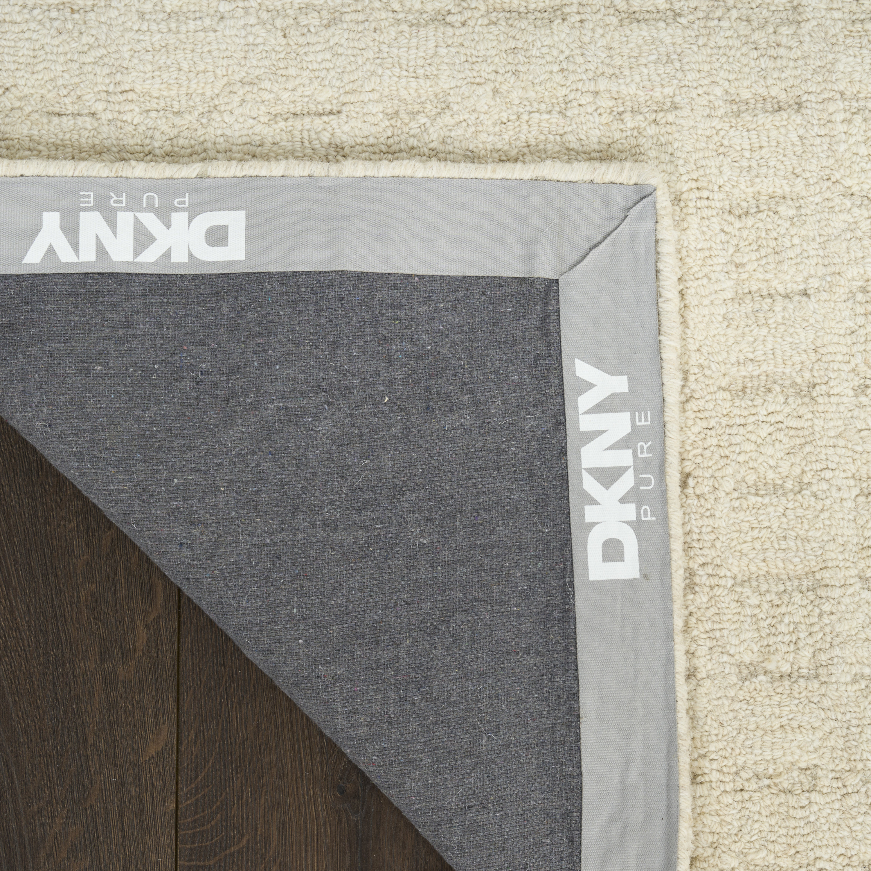 DKNY Pure Grids 5'3" x 7'3" Ivory Beige Contemporary Indoor Rug
