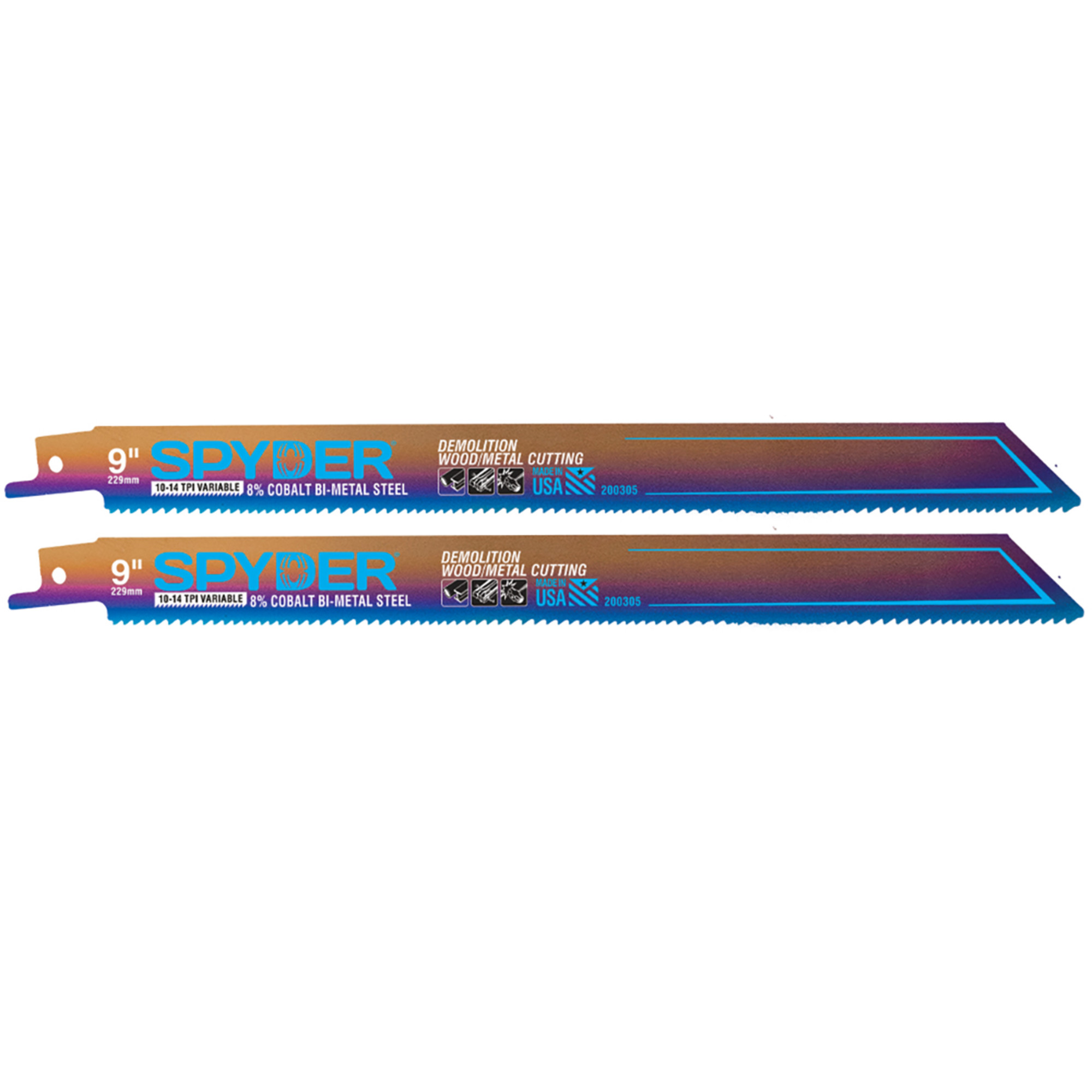 9 in 10-TPI Reciprocating Saw Blade Mach-Blue (2-Pack) Spyder 200322 - Picture 1 of 5