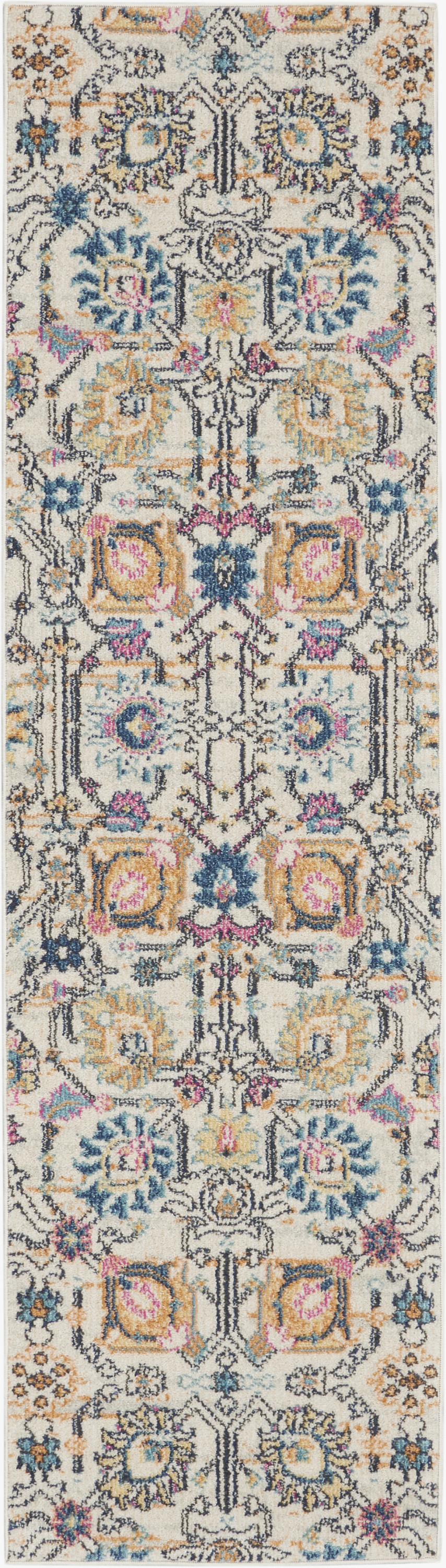 Nourison Passion 2'2" x 7'6" Ivory Multicolor Bohemian Indoor Rug