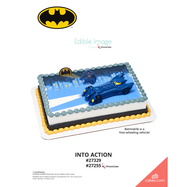 Batman™ Into Action The Magic of Cakes® PhotoCake® Enhanced Background Page