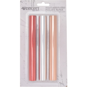 3-Pack Crafting Heat Activated Foil Rolls, Red, Silver, Gold