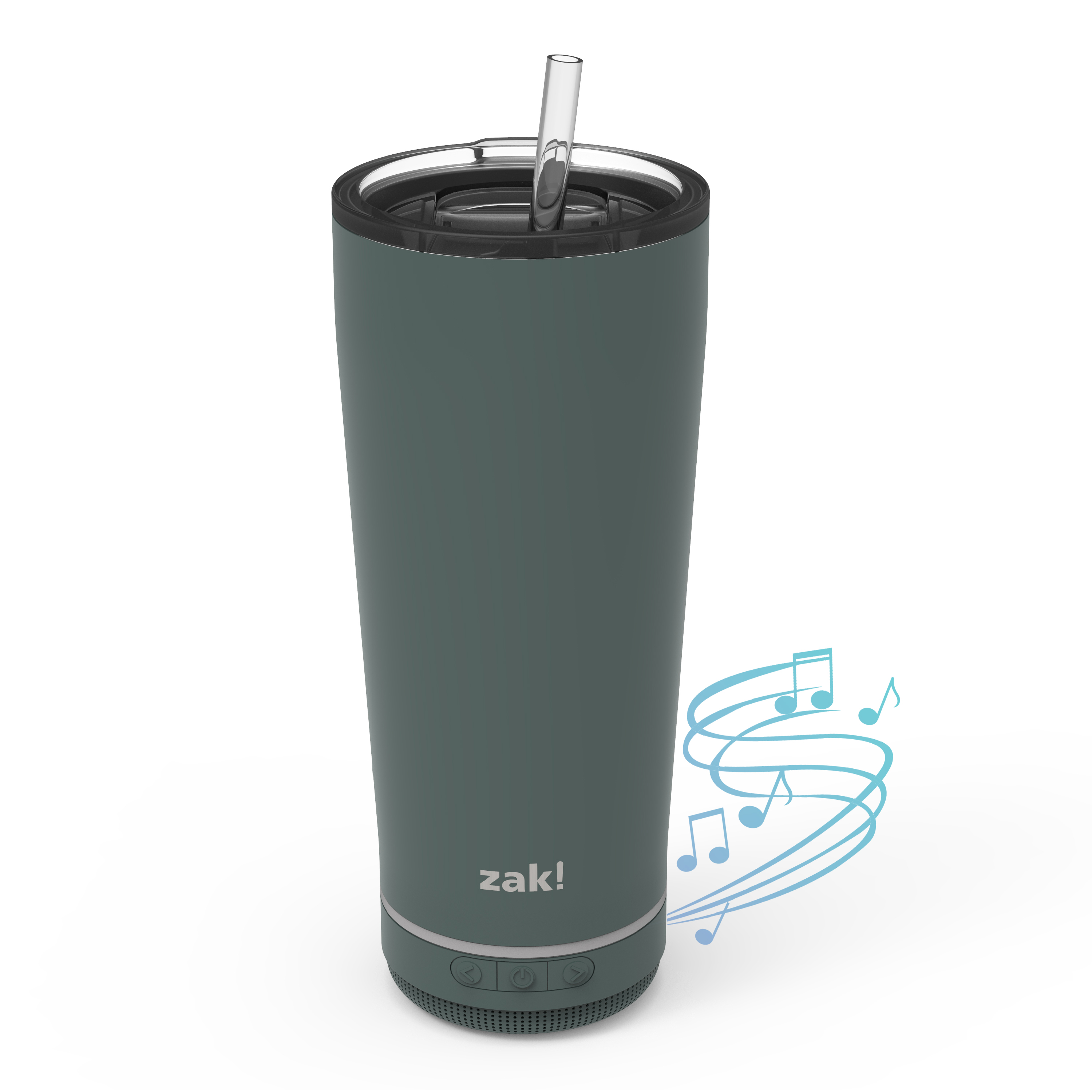 Zak Play 18 ounce Stainless Steel Tumbler with Bluetooth Speaker, Gray slideshow image 2 Zak Play 18 ounce Stainless Steel Tumbler with Bluetooth Speaker, Gray slideshow image 2
