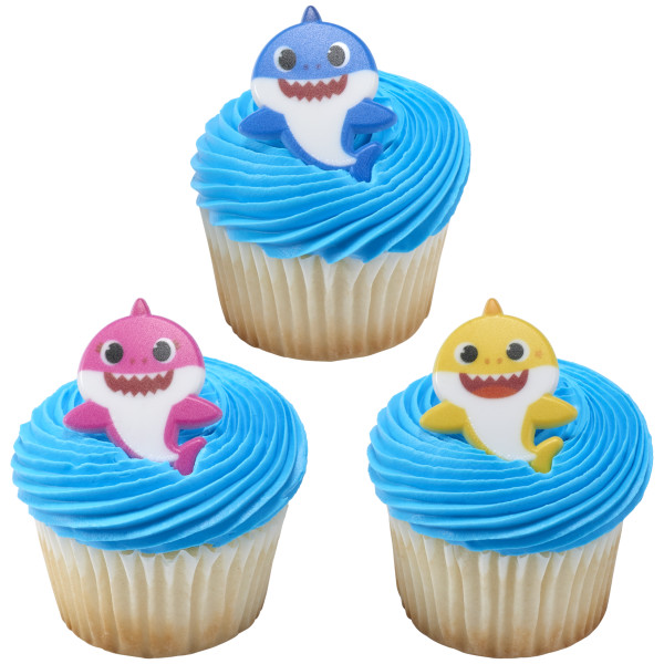 Baby Shark Mommy, Daddy and Baby Cupcake Rings