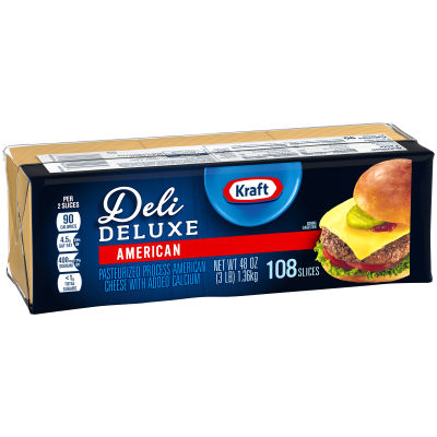 Kraft Deli Deluxe American Cheese Slices, 108 ct Pack