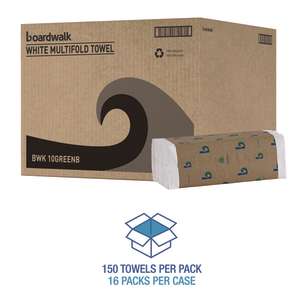 Boardwalk, Folded Towel, C-Fold, 1 ply, White