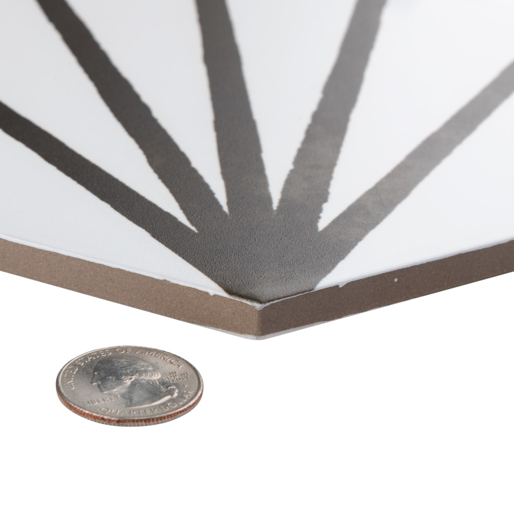 Horizon Dawn Hex Nero 7-3/4 in. x 9 in. Porcelain Floor and Wall Tile