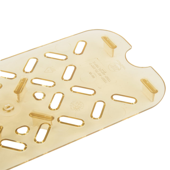 Third-size Super Pan® high-temperature plastic false bottom in amber