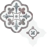 Waterjet Stone Mosaics Blush 16×16 Fleur Mosaic Honed