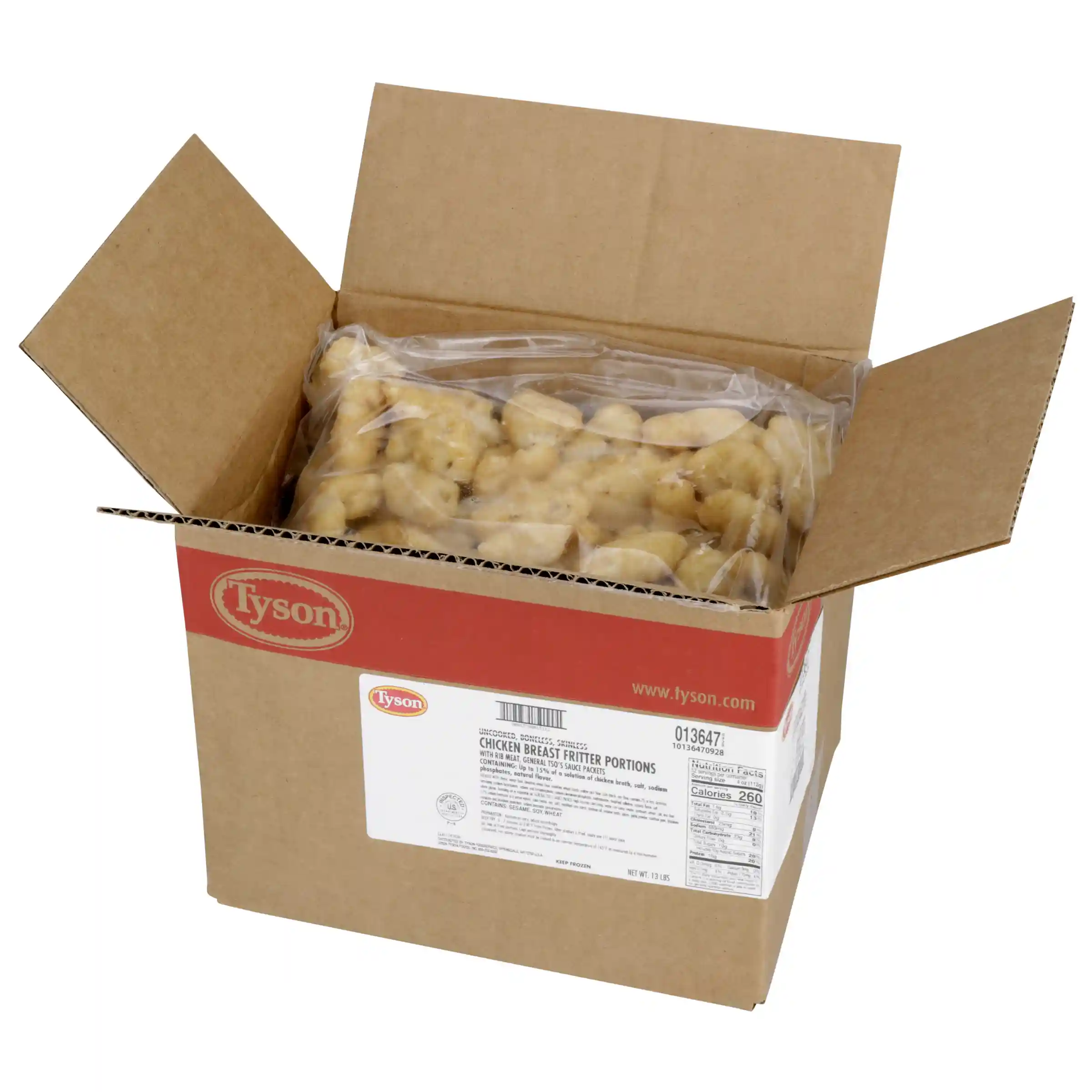 Tyson® Uncooked Chicken Breast Chunk Fritters With General Tso's Sauce Packets and Pepper Pouch_image_4