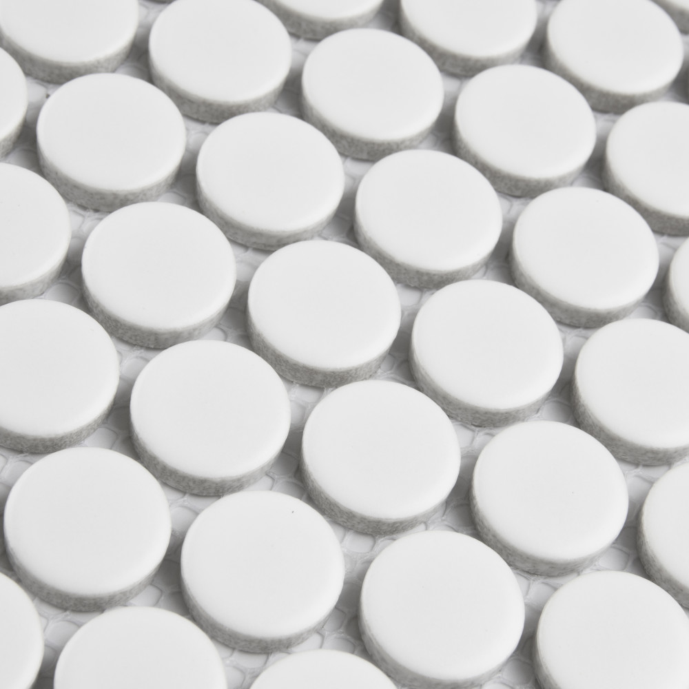 Metro Penny Matte White 9-3/4 in. x 11-1/2 in. Porcelain Mosaic Tile
