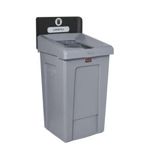 Rubbermaid Commercial, Slim Jim®, Recycling Station 1-Stream Landfill, 33 gal, Resin, Gray, Square, Receptacle