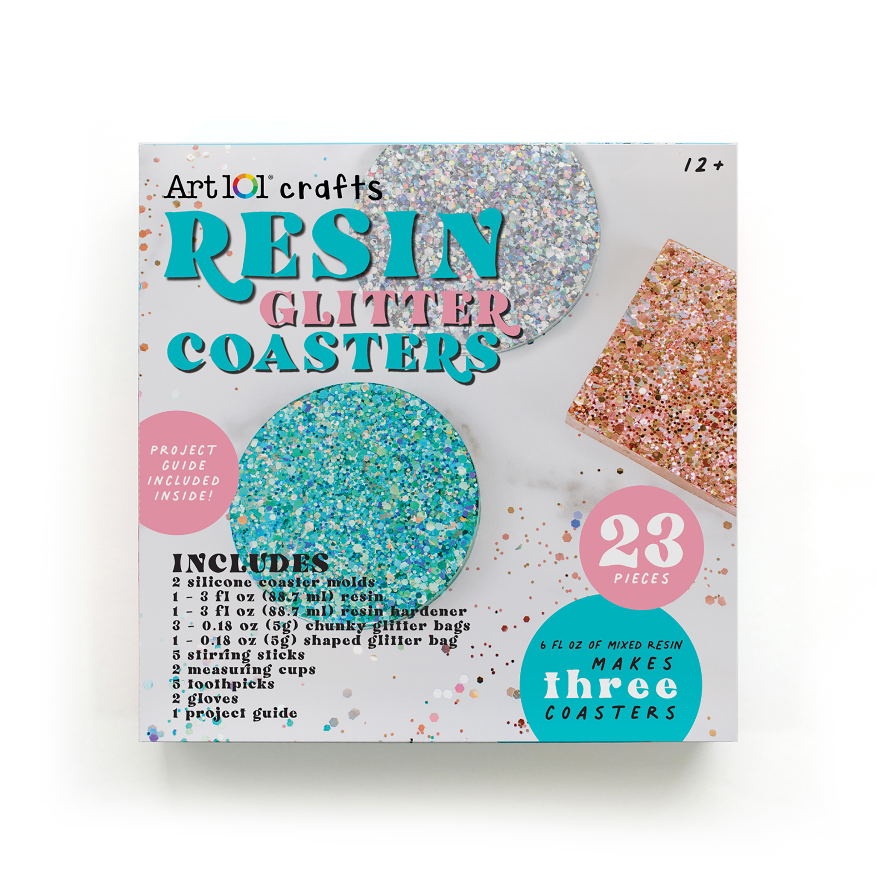 Art 101 Resin Glitter Coaster Kit image number null