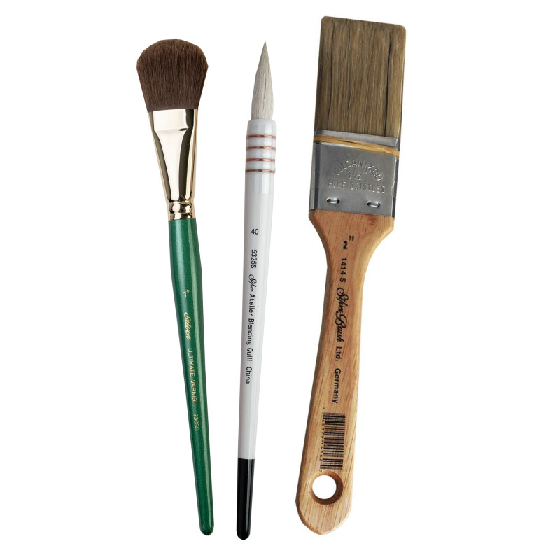 Larger Blending Mix Brush Set, 3 Brushes