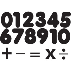 Die-Cut Magnetic Black Number Set, 1.75", 32 Pieces