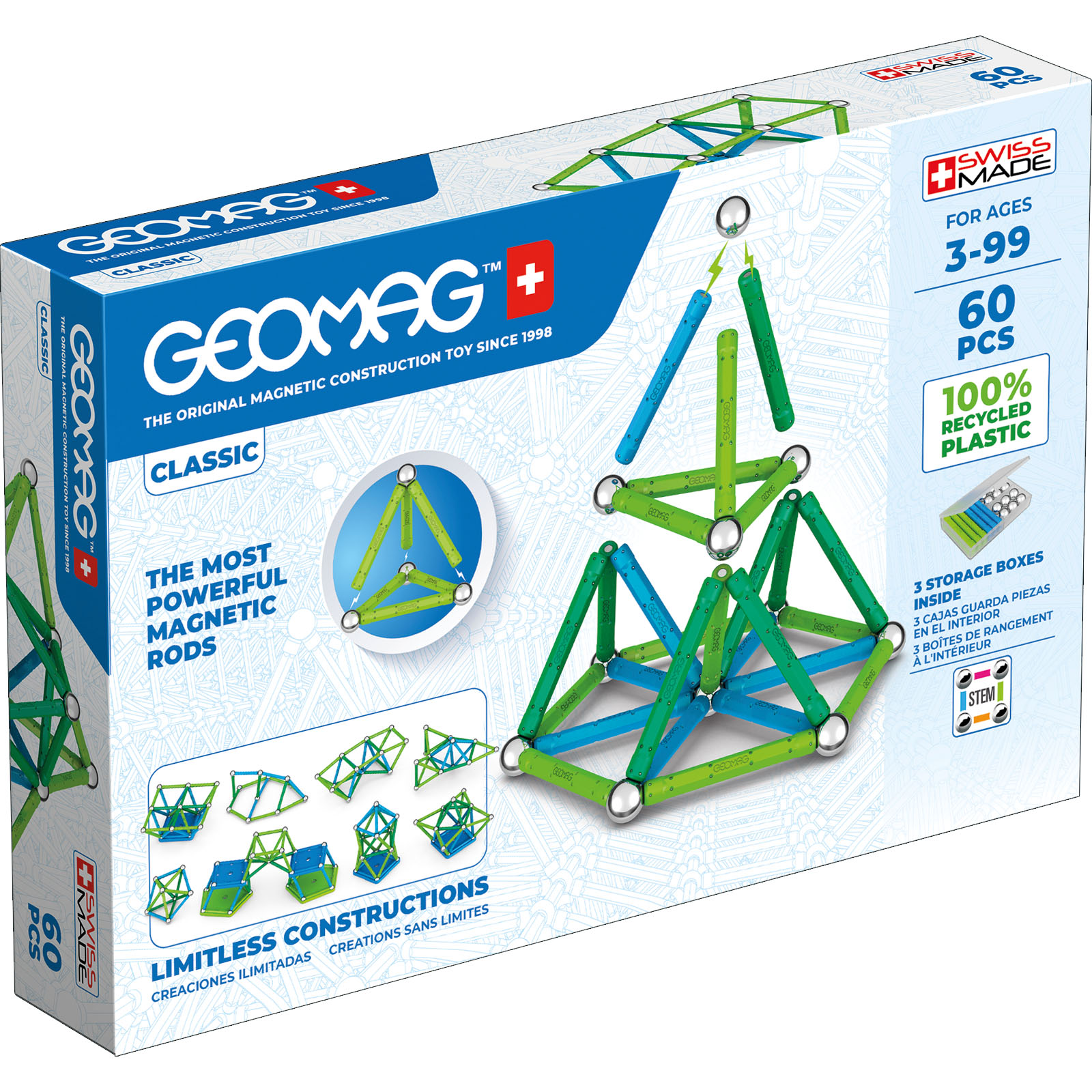 Geomag Geomag Green Line Color, 60 Pieces