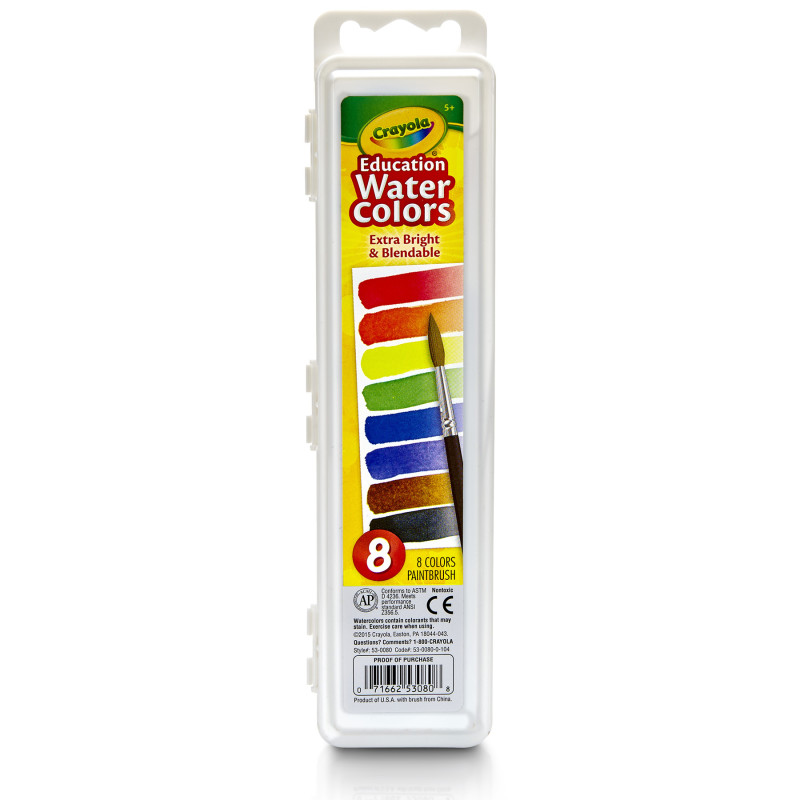 Education Oval Pans Watercolors Set, 8 Count