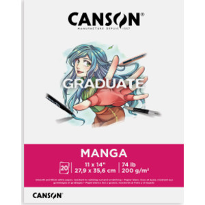 Graduate Manga Pad, Foldover Binding, 20 Sheet, 11x14 inch, 1 Count