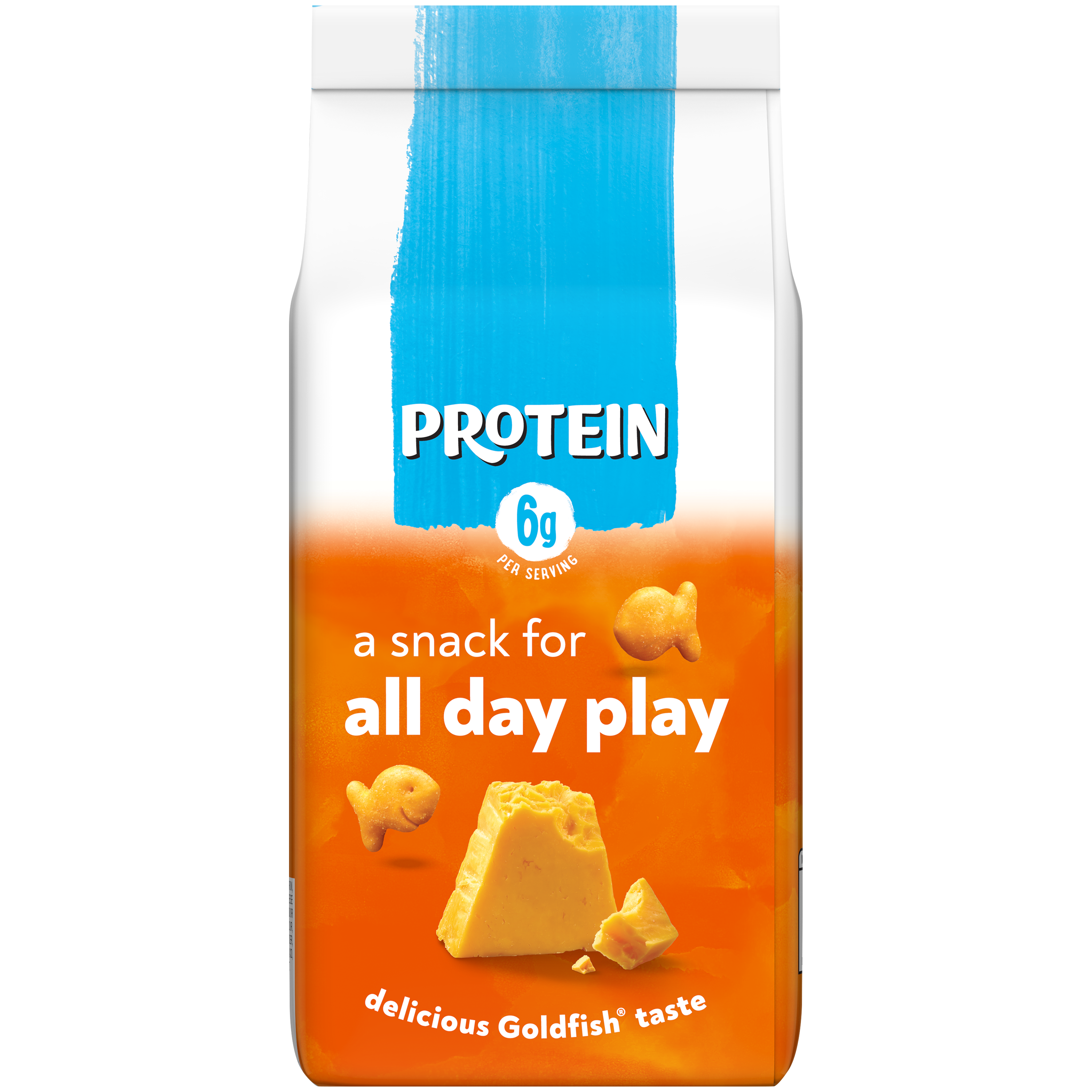 Goldfish® 6g Protein Cheddar Crackers, 6.6 oz, bag - Back Image