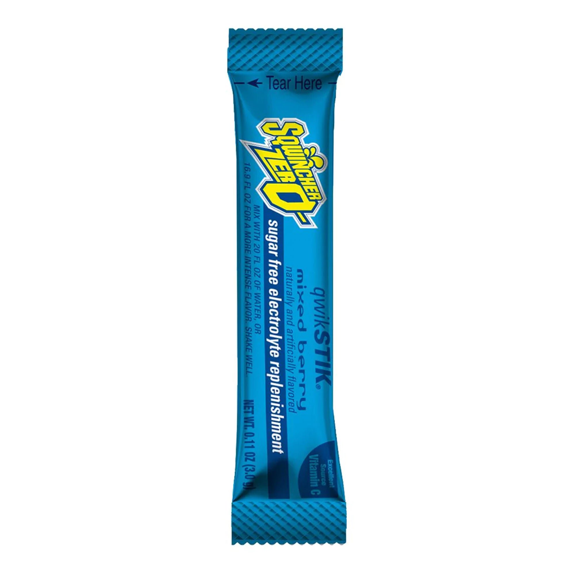 Sqwincher® Quik Stik® Zero Mixed Berry Electrolyte Replenishment Drink Mix
