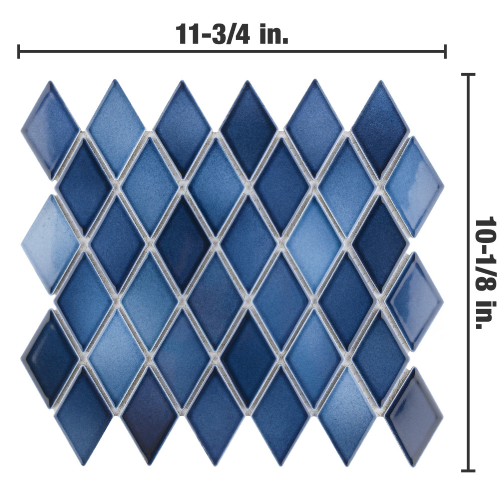 Hudson Kite Glacier 10-1/8 in. x 11-3/4 in. Porcelain Mosaic Tile