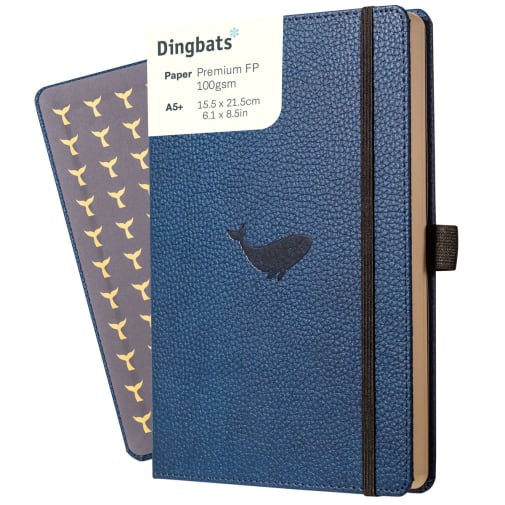 Dingbats Wildlife A5 Blue Whale Notebook - Dotted