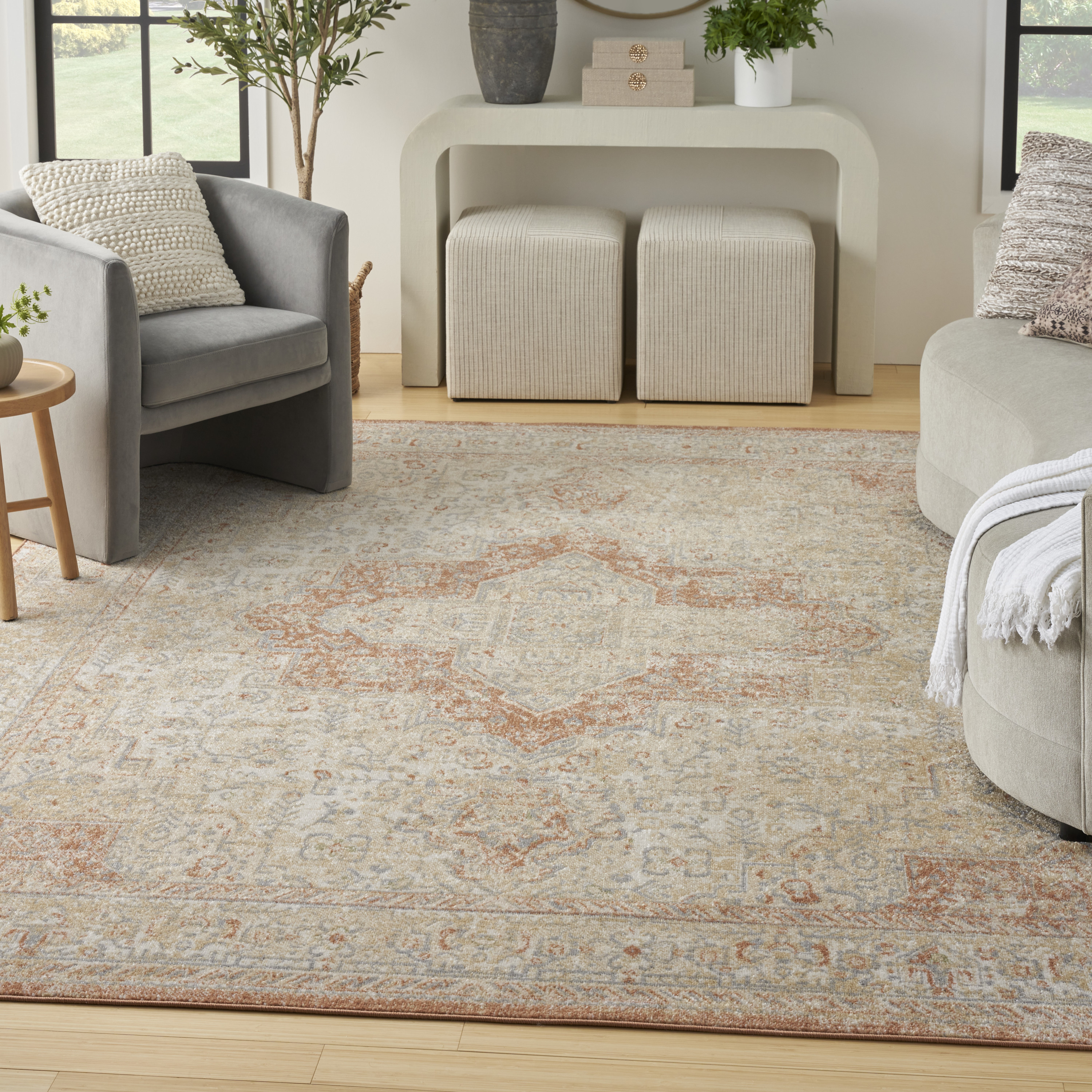 Nourison Nourison Essentials Persian 6' x 9' Beige Rust Vintage Rug