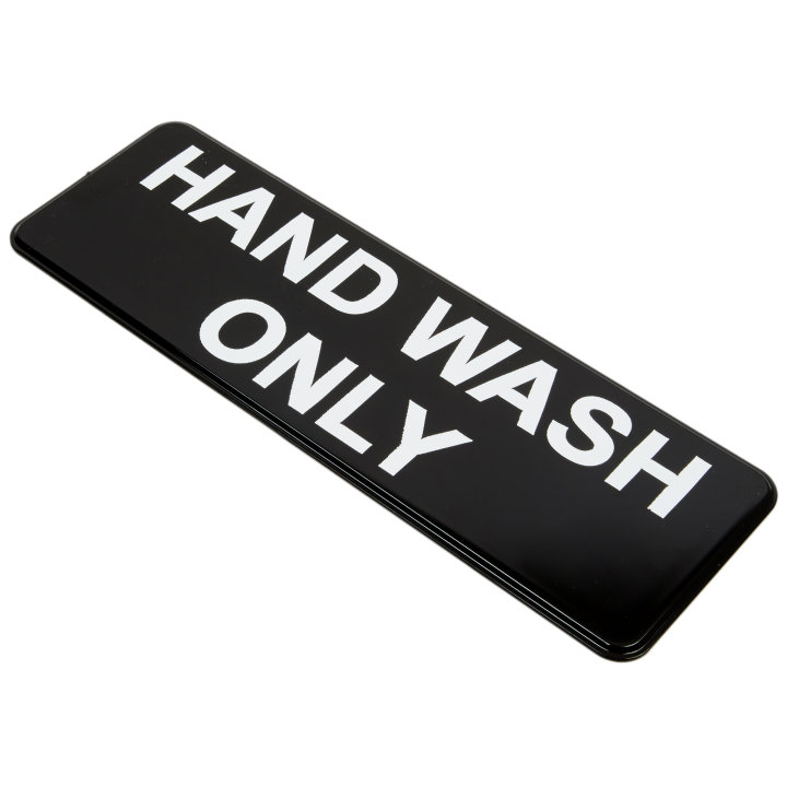 "HAND WASH ONLY" contemporary English symbol sign