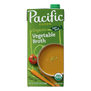 Pacific Foods® Organic Vegetable Broth, Plant Based, 32 oz Carton (Case of 12)