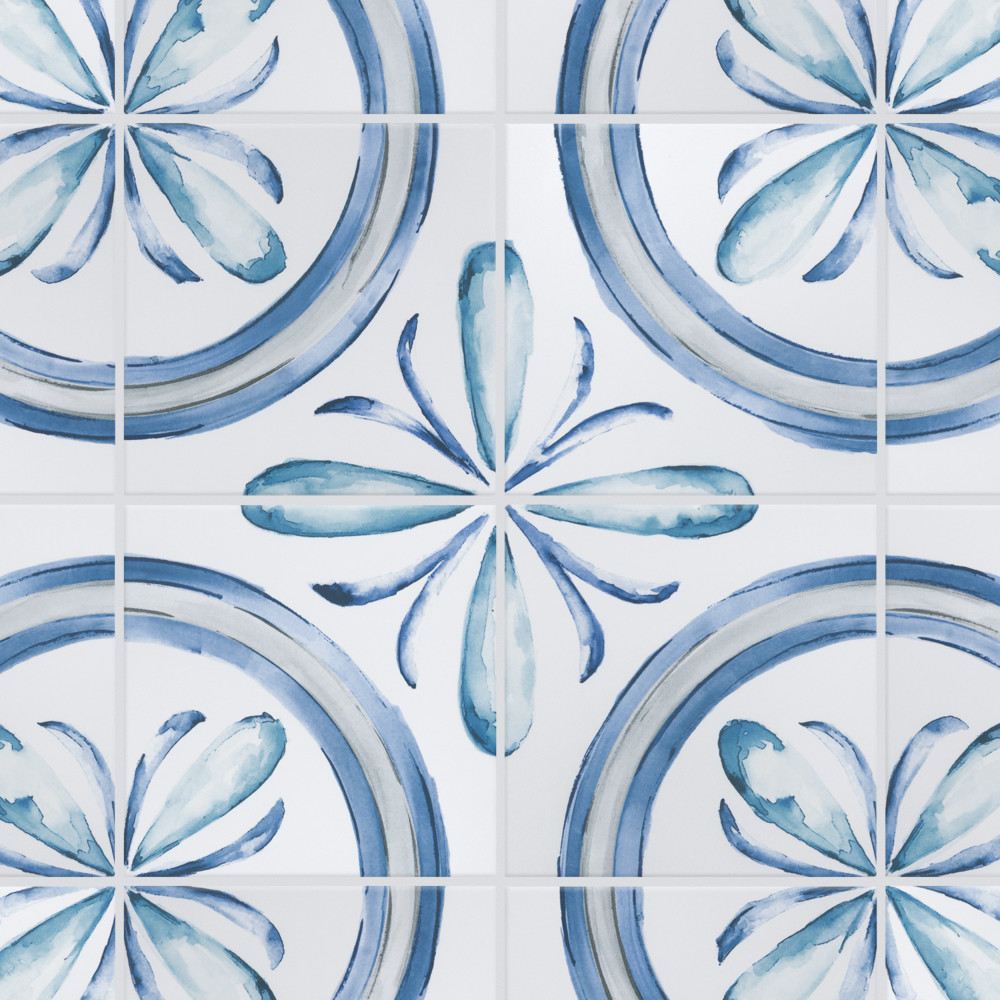 Saint Germain Gele Deco Rivette 5-3/4 in. x 5-3/4 in. Porcelain Floor and Wall Tile