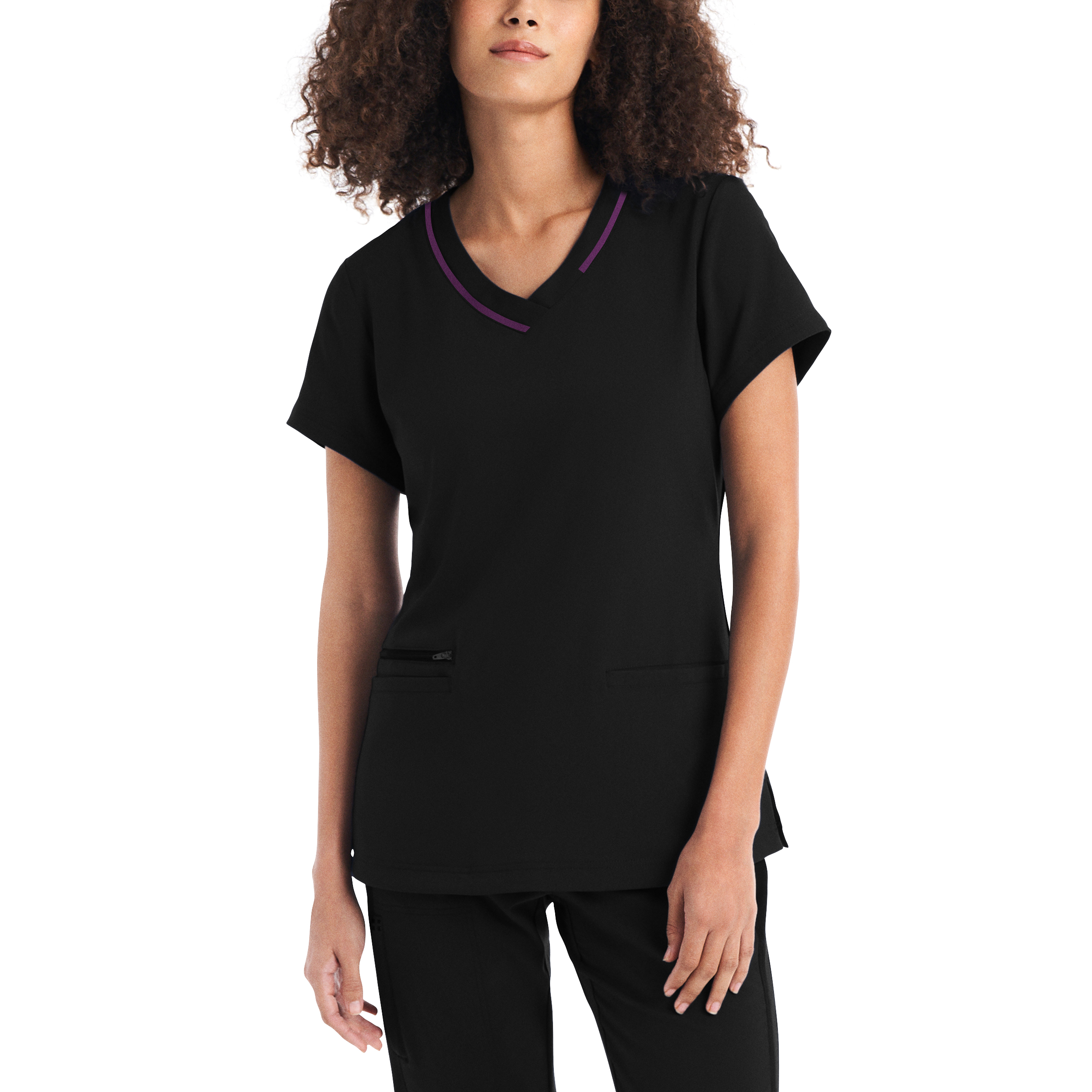 White Cross CRFT Women&#39;s 3&#45;Pocket V&#45;Neck Scrub Top-White Cross