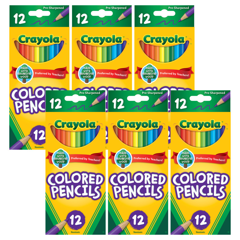 Colored Pencils, 12 Per Box, 6 Boxes