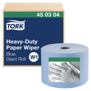 Tork, W1 Heavy-Duty Paper Wiper, Giant Roll, 1 Ply, Blue