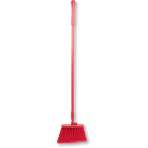 Carlisle, Sparta®, 12in, Color Coded Duo-Sweep® Flagged Angle Broom, Polyester Bristles, Red