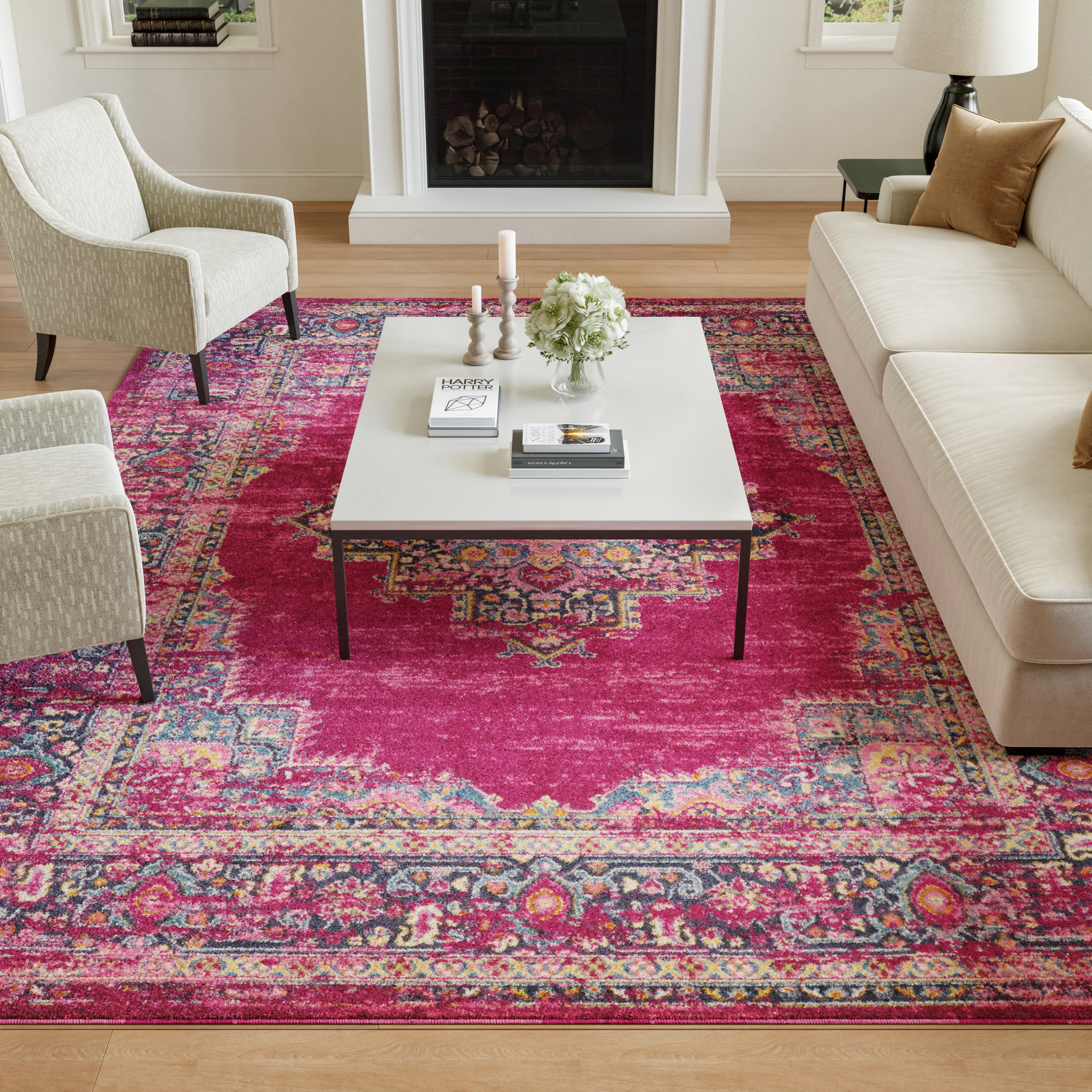 Nourison Passion 12' x 18' Fuchsia Bohemian Indoor Rug