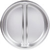 4-quart divided two-compartment round stainless steel pan