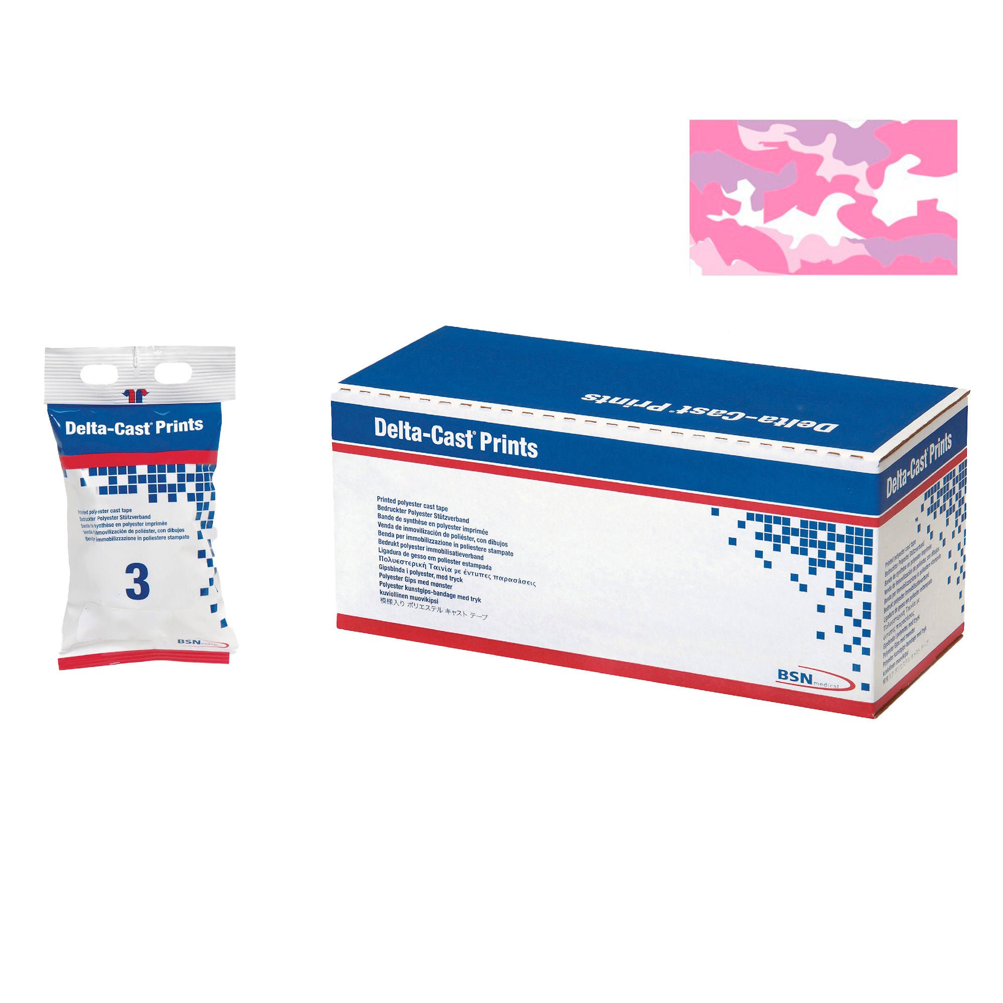 Delta-Cast® Pink Camouflage Cast Tape, 3 Inch x 4 Yard