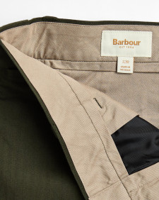 Herringbone Cotton Trousers Classic Green