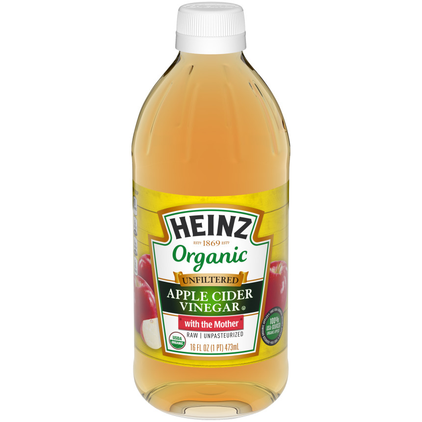 Heinz Organic Unfiltered Apple Cider Vinegar with the Mother, 16 fl oz Bottle image 
