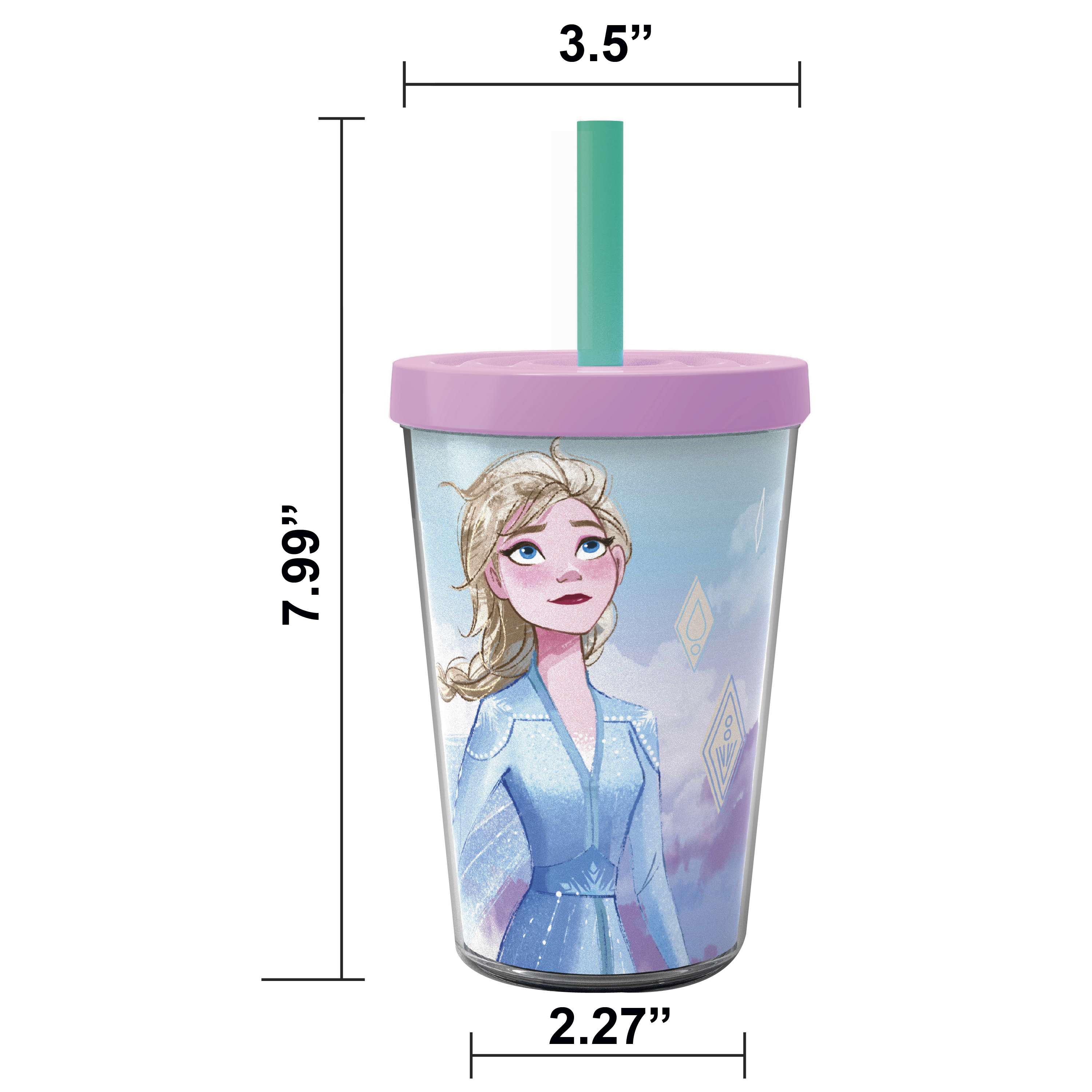 Disney Frozen 2 Movie 13 ounce Insulated Tumbler, Princess Elsa, 2-piece set slideshow image 4
