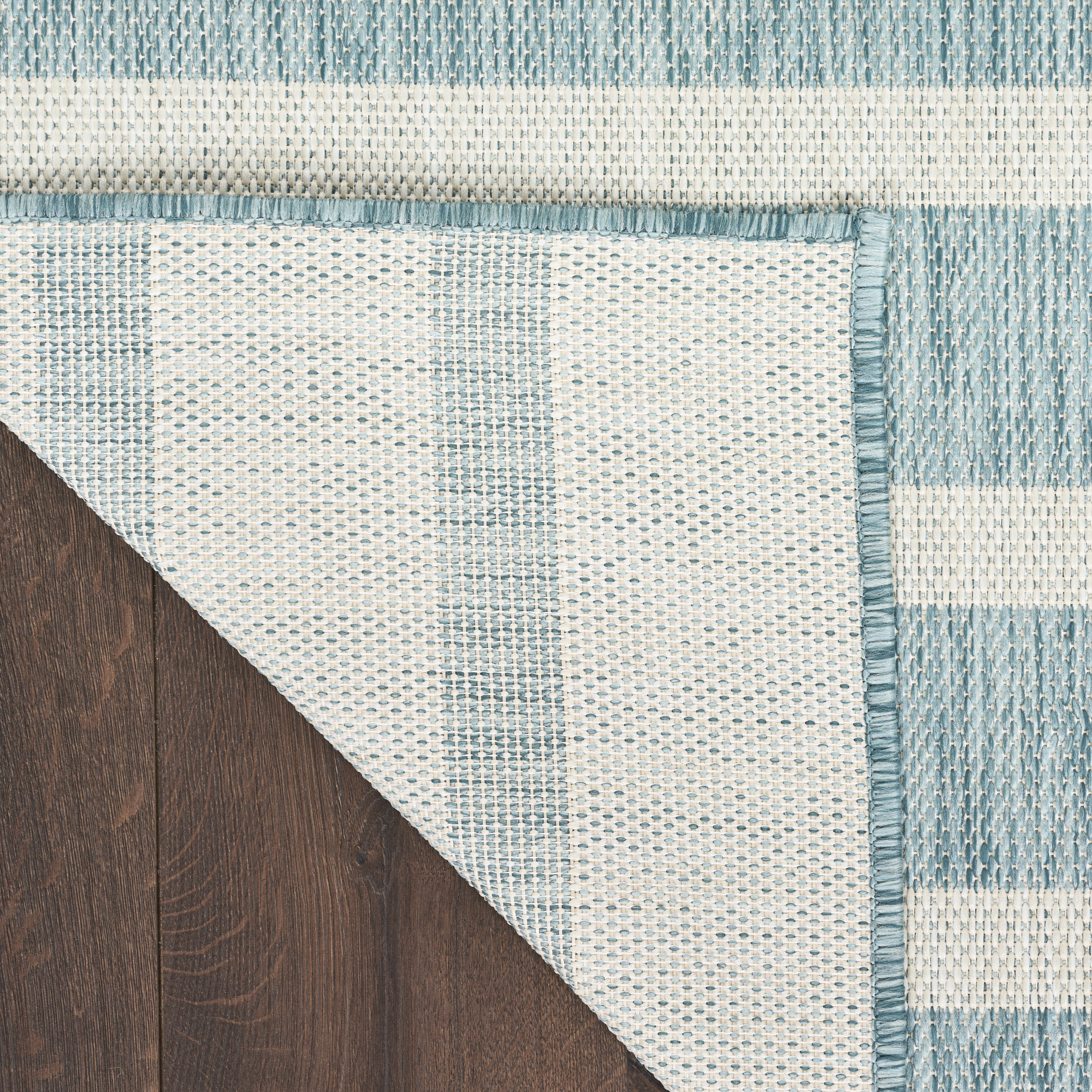 Nourison Positano 2'2" x 8' Aqua Ivory Modern Rug